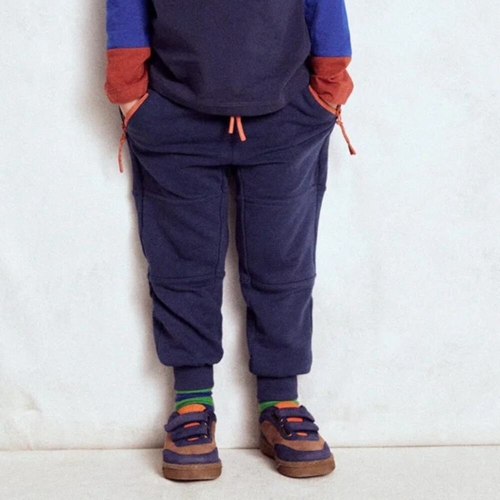 Mini Boden Warrior Knee Tapered Leg Drawstring Waist Joggers College Navy 12-13Y